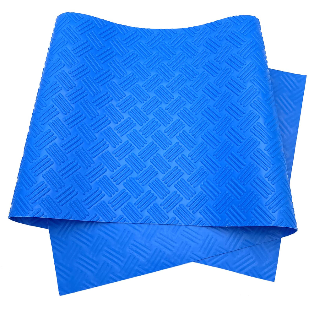 SKARUMMER Pool Ladder Mat, Blue, showing rubber material texture
