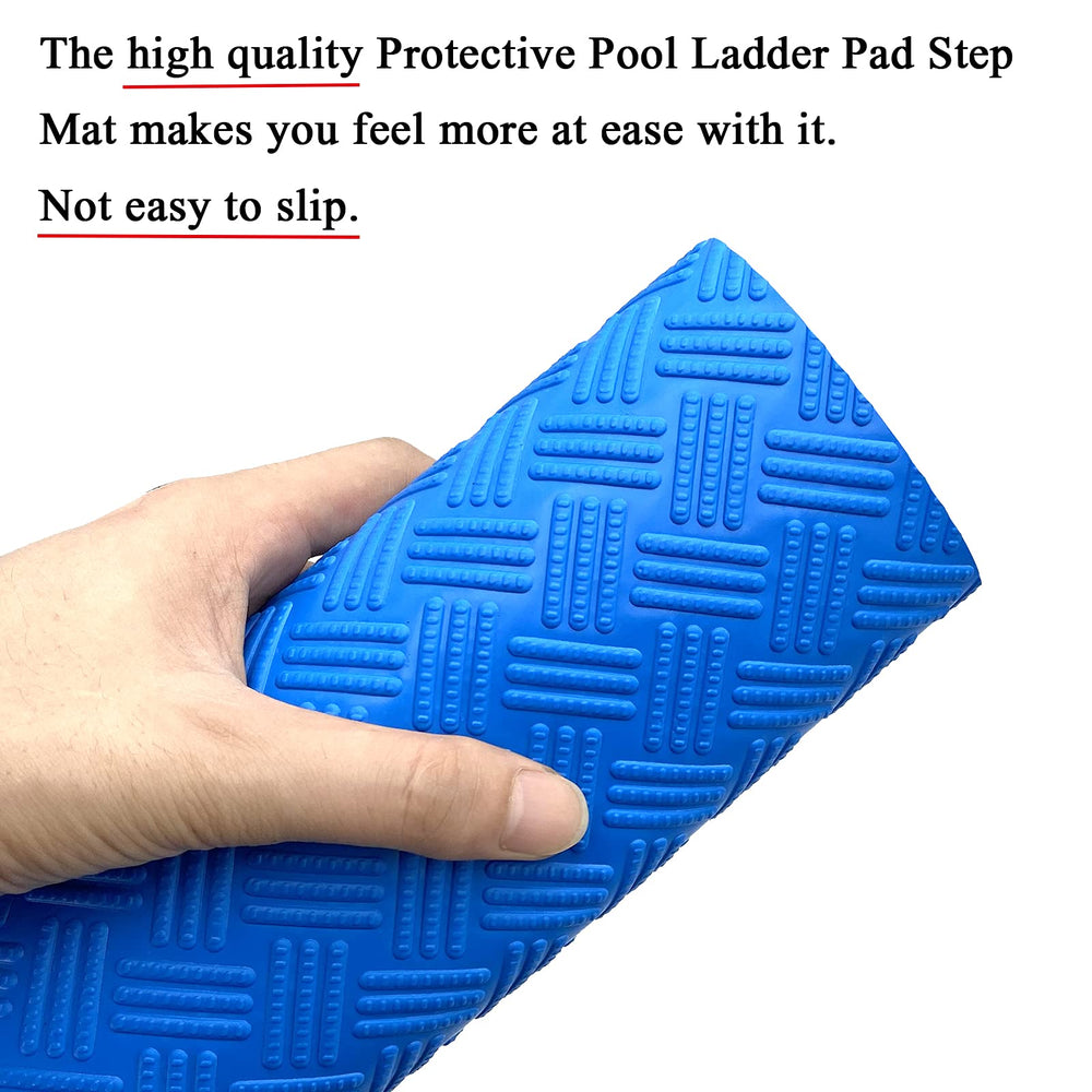 SKARUMMER Pool Ladder Mat in use on a swimming pool ladder
