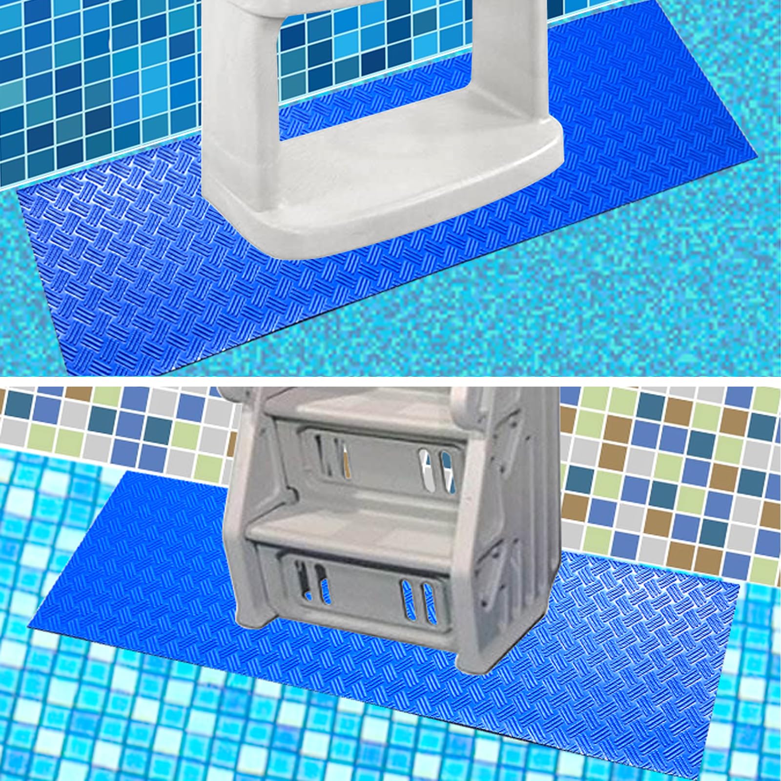 SKARUMMER Pool Ladder Mat laid out on a smooth surface
