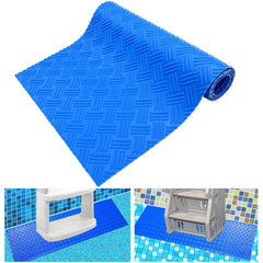 SKARUMMER Swimming Pool Ladder Mat, Blue, front view