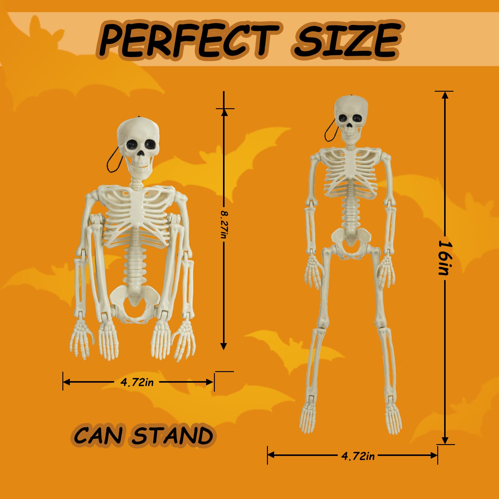 Skeletons sitting on a lawn as Halloween props