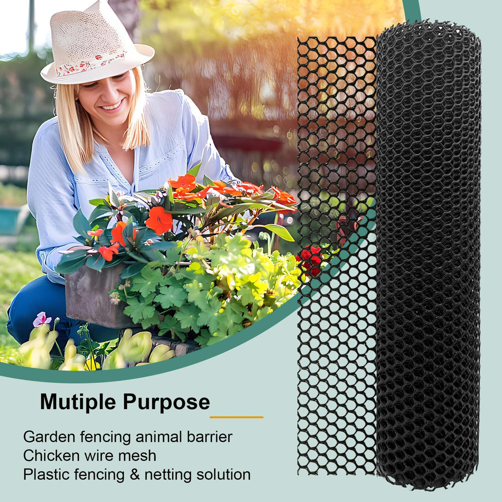 SKWIRRLE Chicken Plastic Wire Fencing Mesh installed in a garden