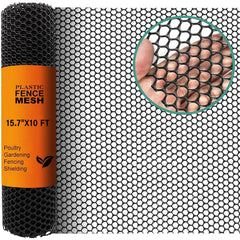 SKWIRRLE Chicken Plastic Wire Fencing Mesh roll, Black, 15.7IN x 10FT
