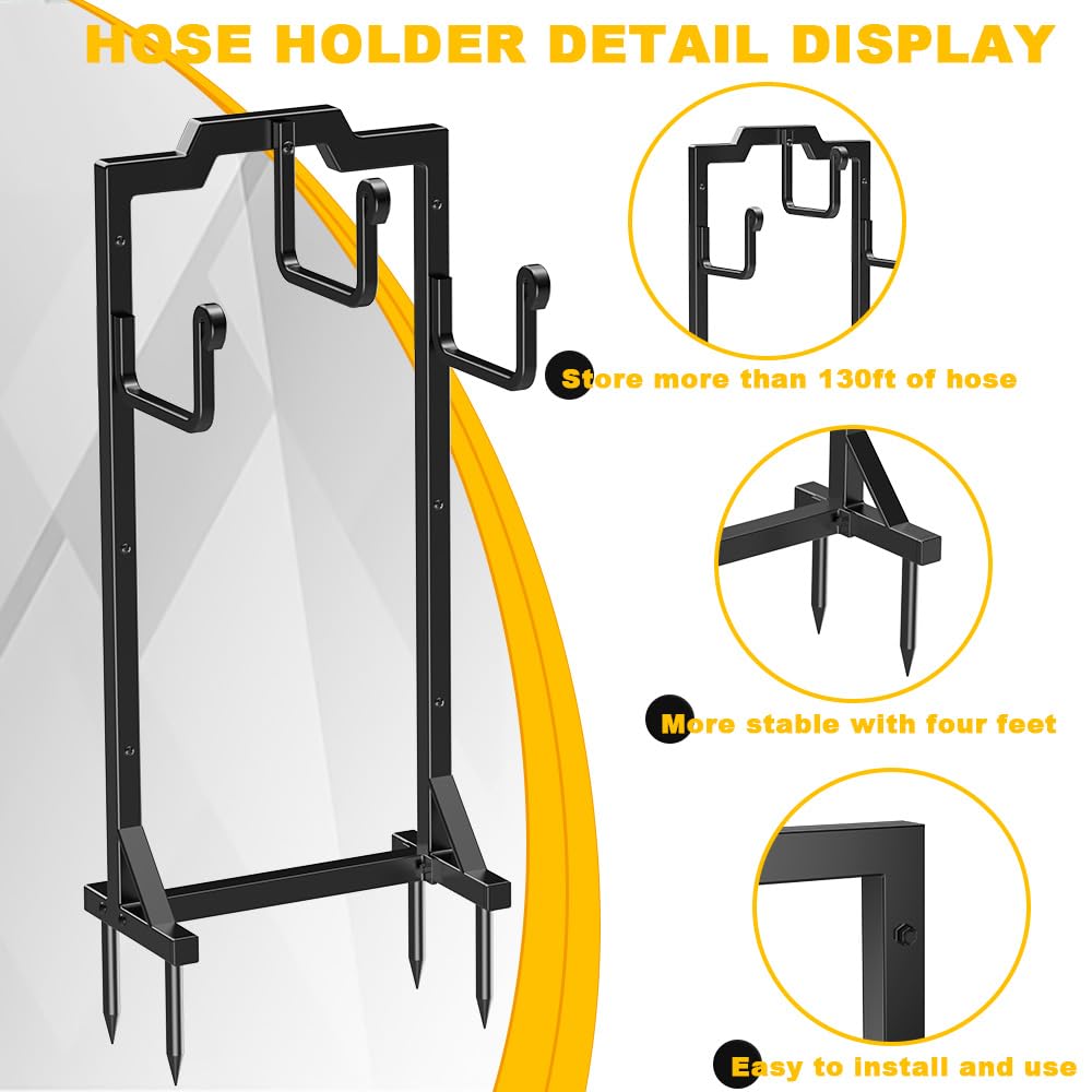 Skycarper Garden Hose Reel Holder dimensions and specifications display