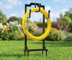 Skycarper Garden Hose Reel Holder front view in black