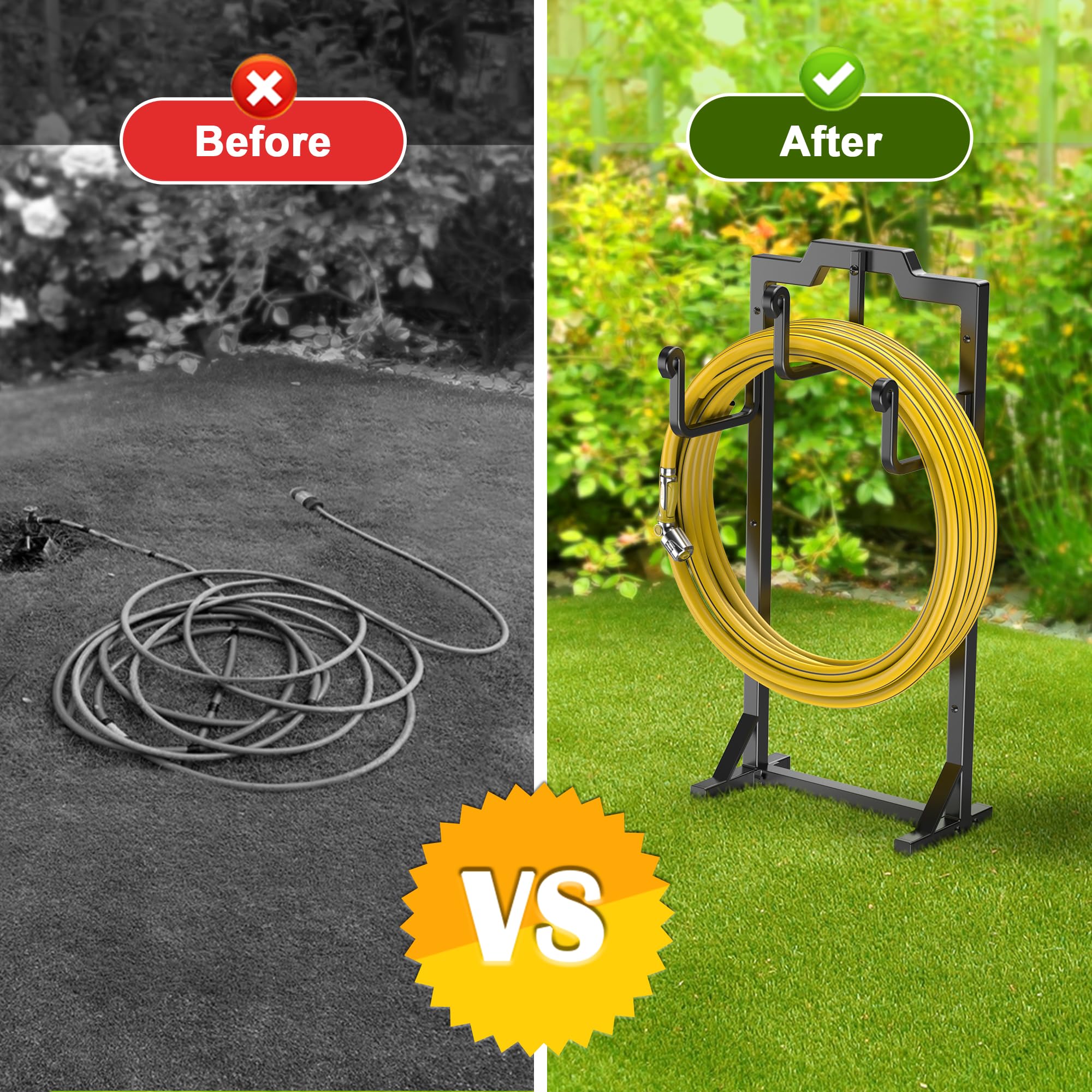 Skycarper Garden Hose Reel Holder in winter storage position