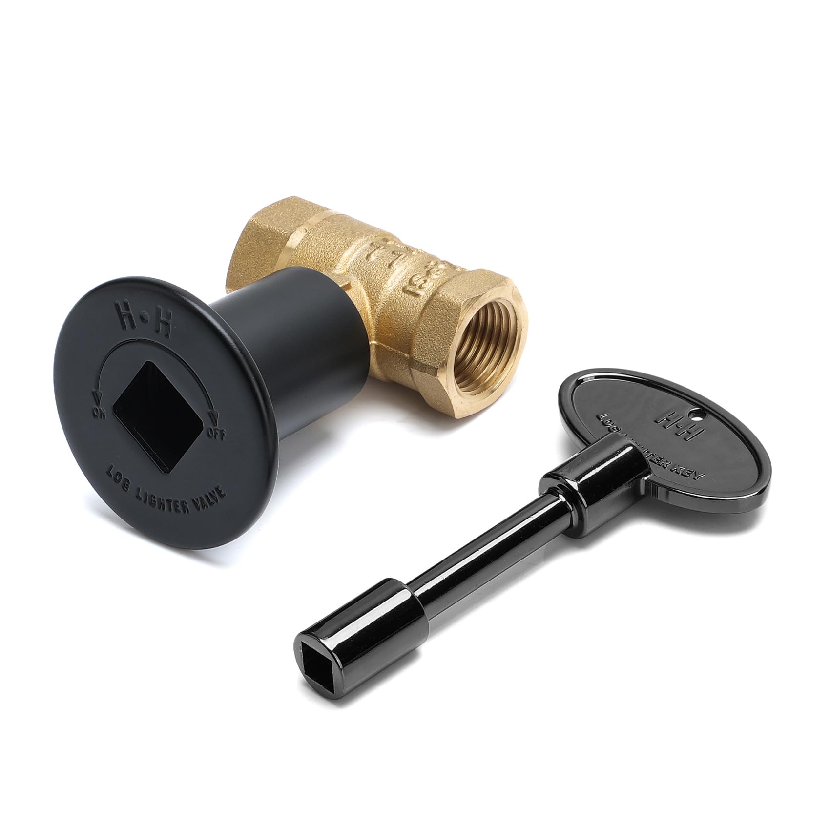 Skyflame 1/2 Inch Gas Key Valve Kit components including ball valve, key, and flange