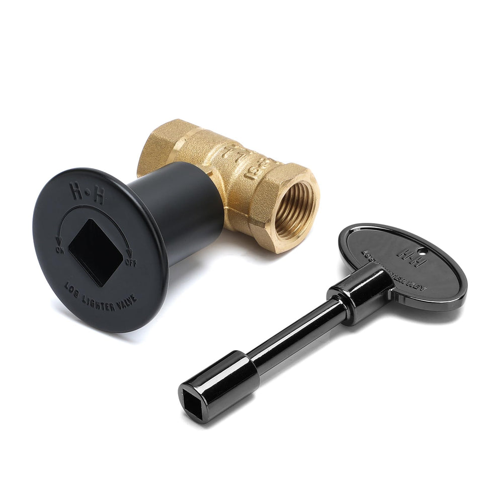 Skyflame 1/2 Inch Gas Key Valve Kit components including ball valve, key, and flange