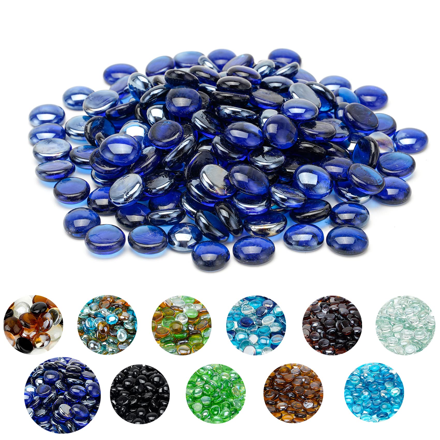 Skyflame 10-Pound Fire Glass Beads Royal Cobalt Blue front view