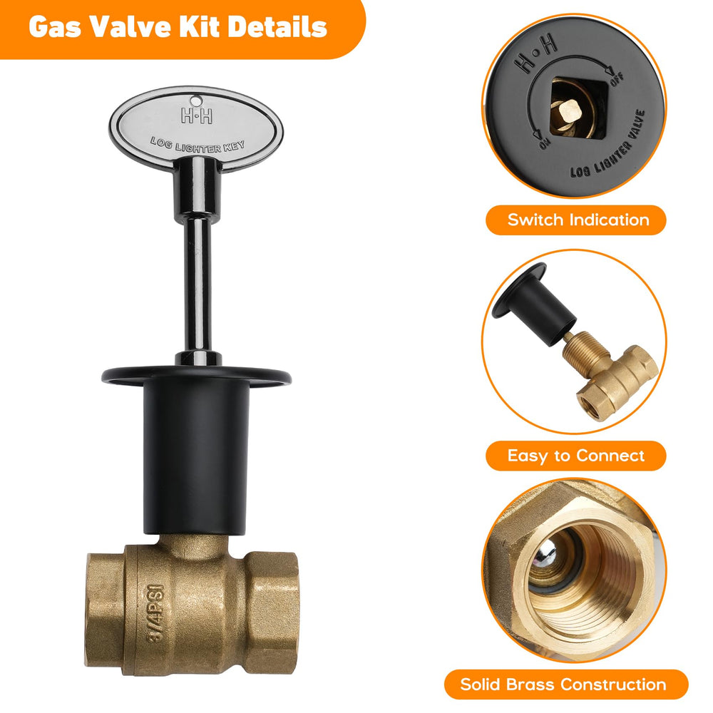 Skyflame 3/4 Inch Gas Key Valve with attached key