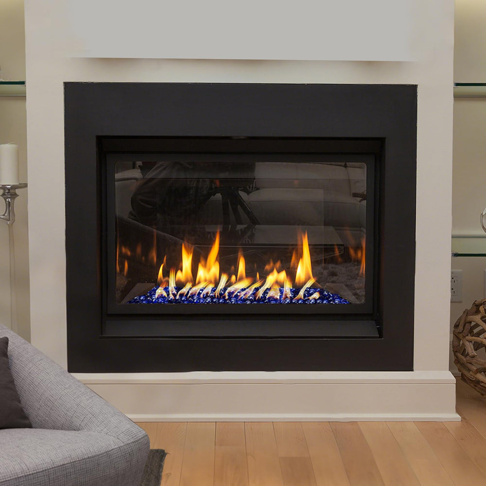 Skyflame Fire Glass Beads displayed with fire pit