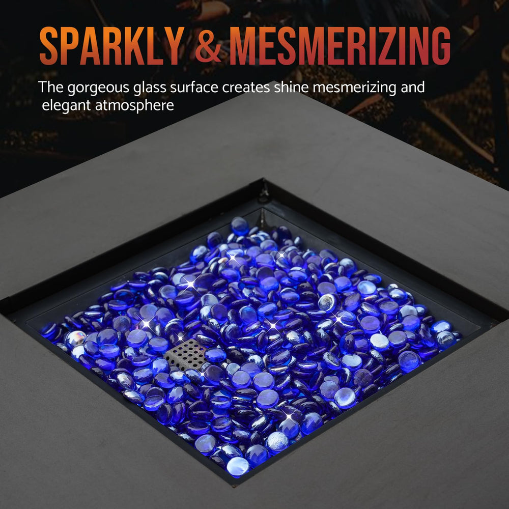 Skyflame Fire Glass Beads in a decorative outdoor setting