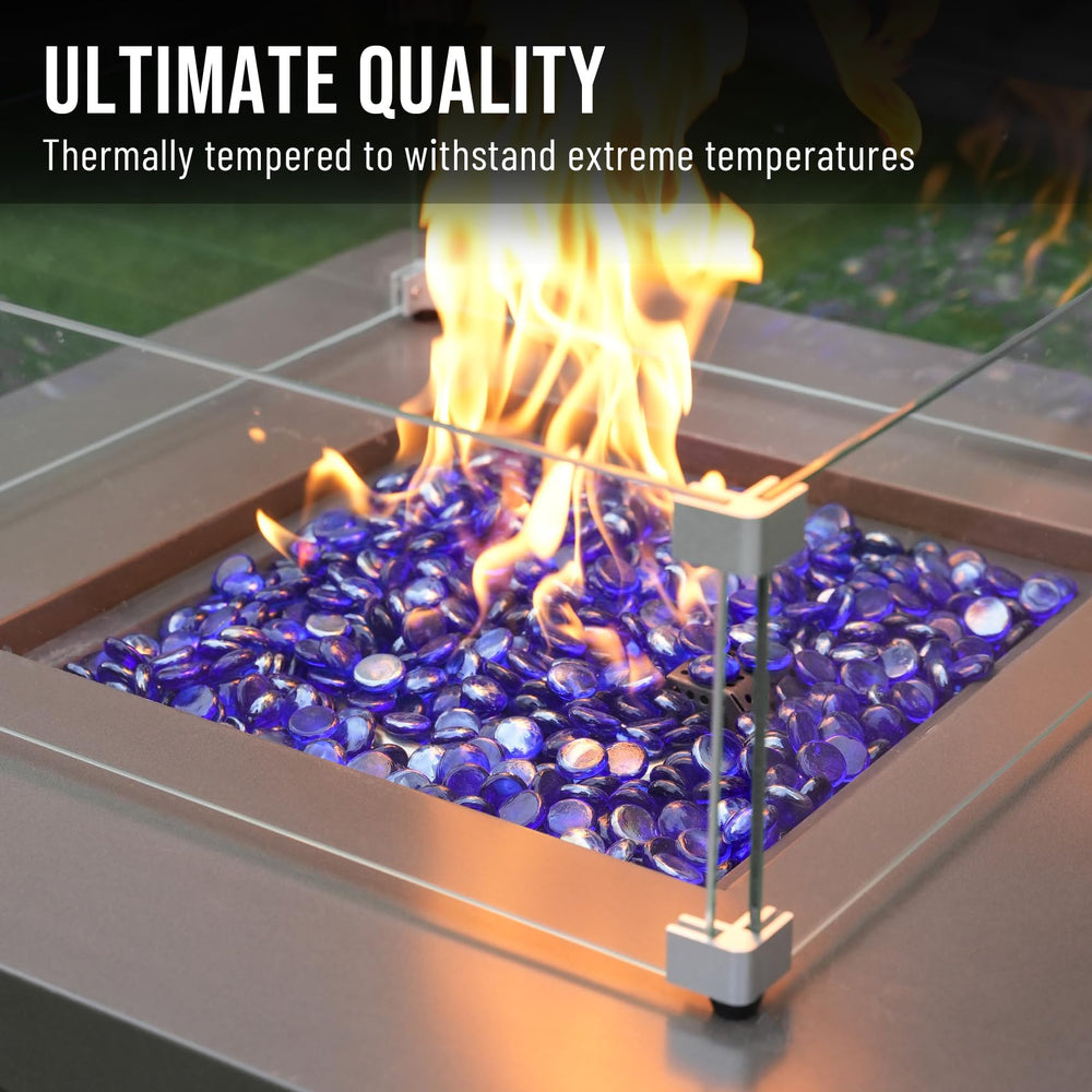 Skyflame Fire Glass Beads spread in a fire pit