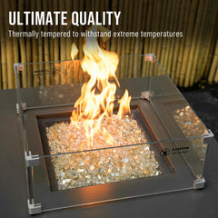 Skyflame Fire Glass displayed in a gas fire pit