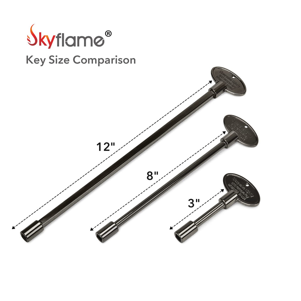 Skyflame gas valve key flat black with zinc finish