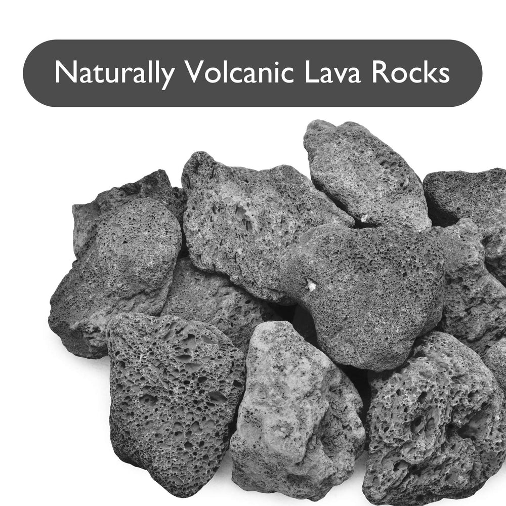 Skyflame lava rocks arranged in a fire pit setup