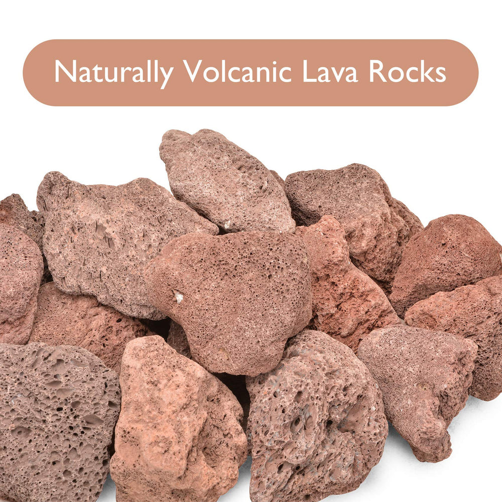 Skyflame lava rocks package showing 10 lbs weight