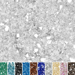 Skyflame Platinum Reflective Fire Pit Glass Rocks front view