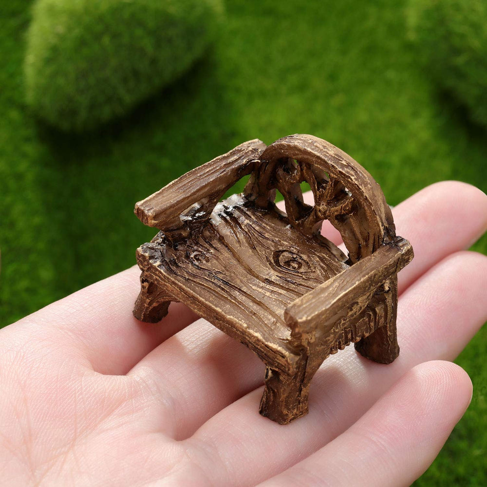Skylety miniature garden furniture arranged on a tabletop