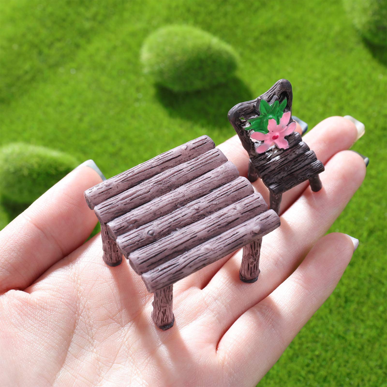 Skylety miniature tables and chairs arranged in a decorative layout