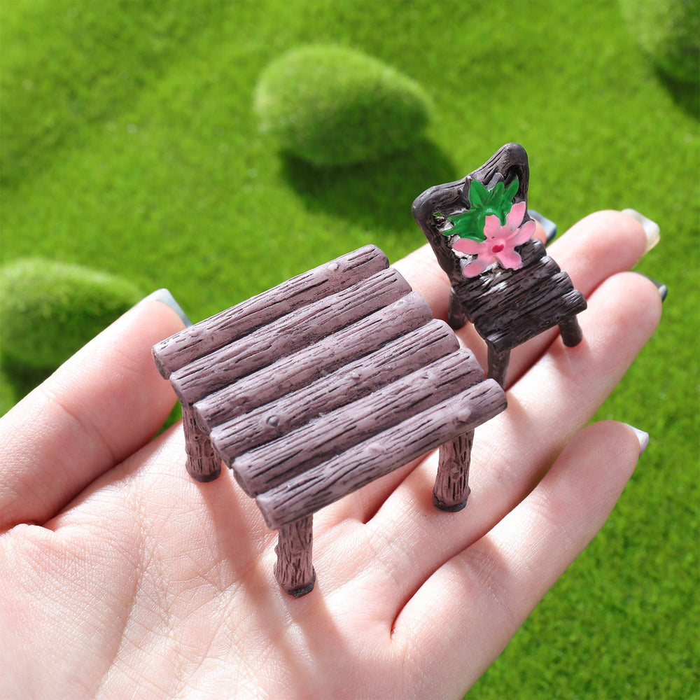 Skylety miniature tables and chairs arranged in a decorative layout