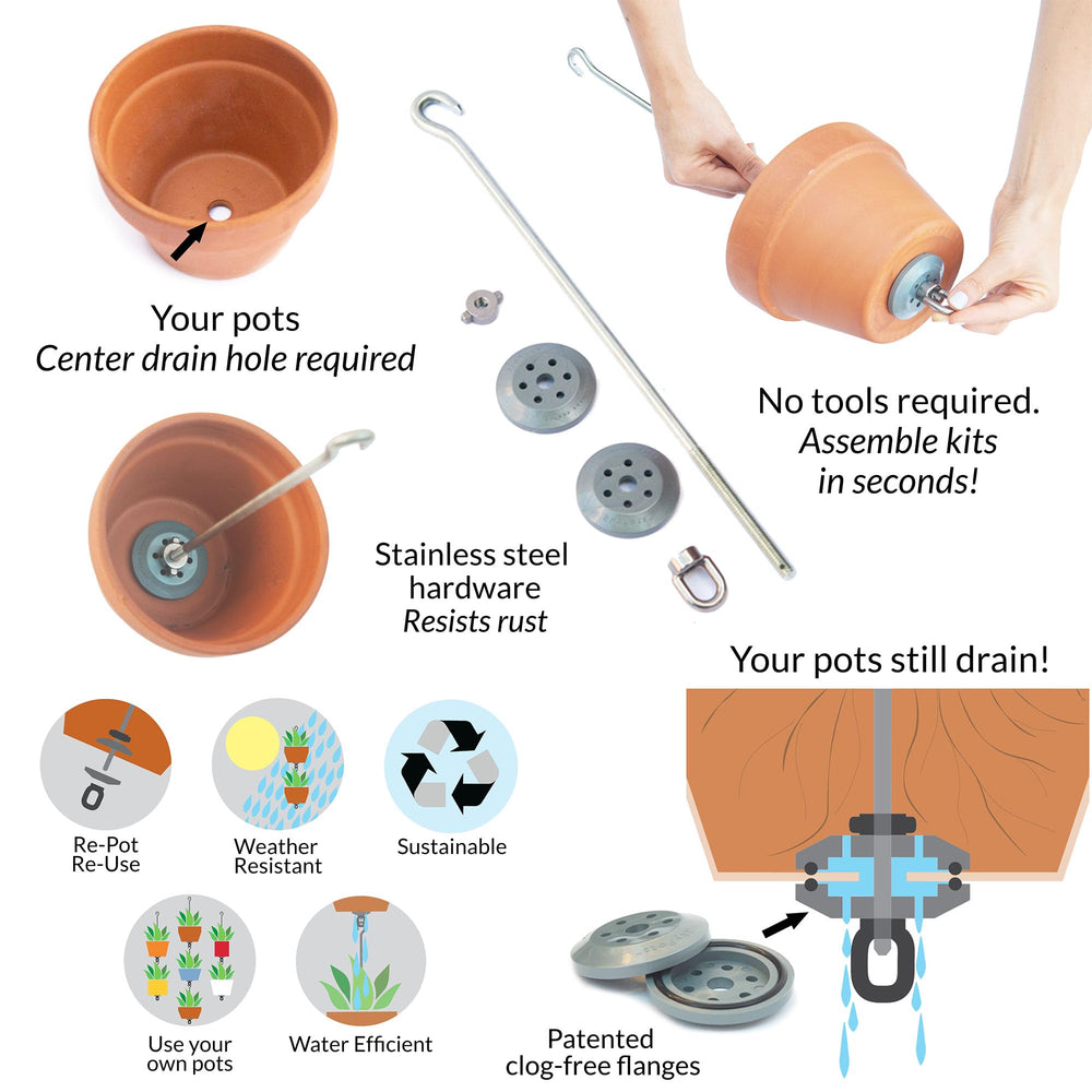 SkyPots reusable parts pouch for hanging kits