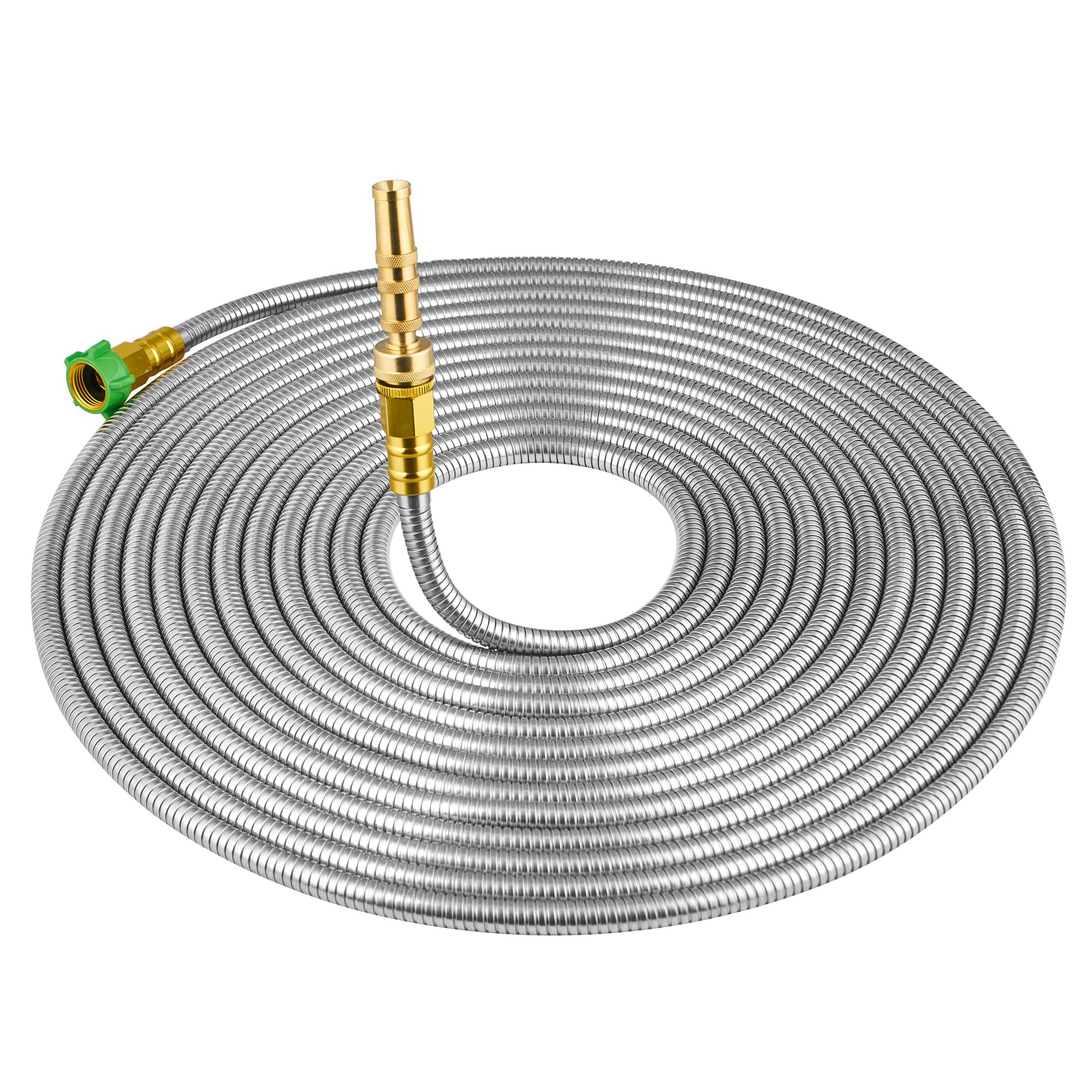 Skyward 100ft stainless steel garden hose front view