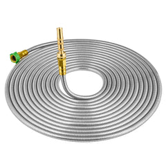 Skyward 100ft stainless steel garden hose front view