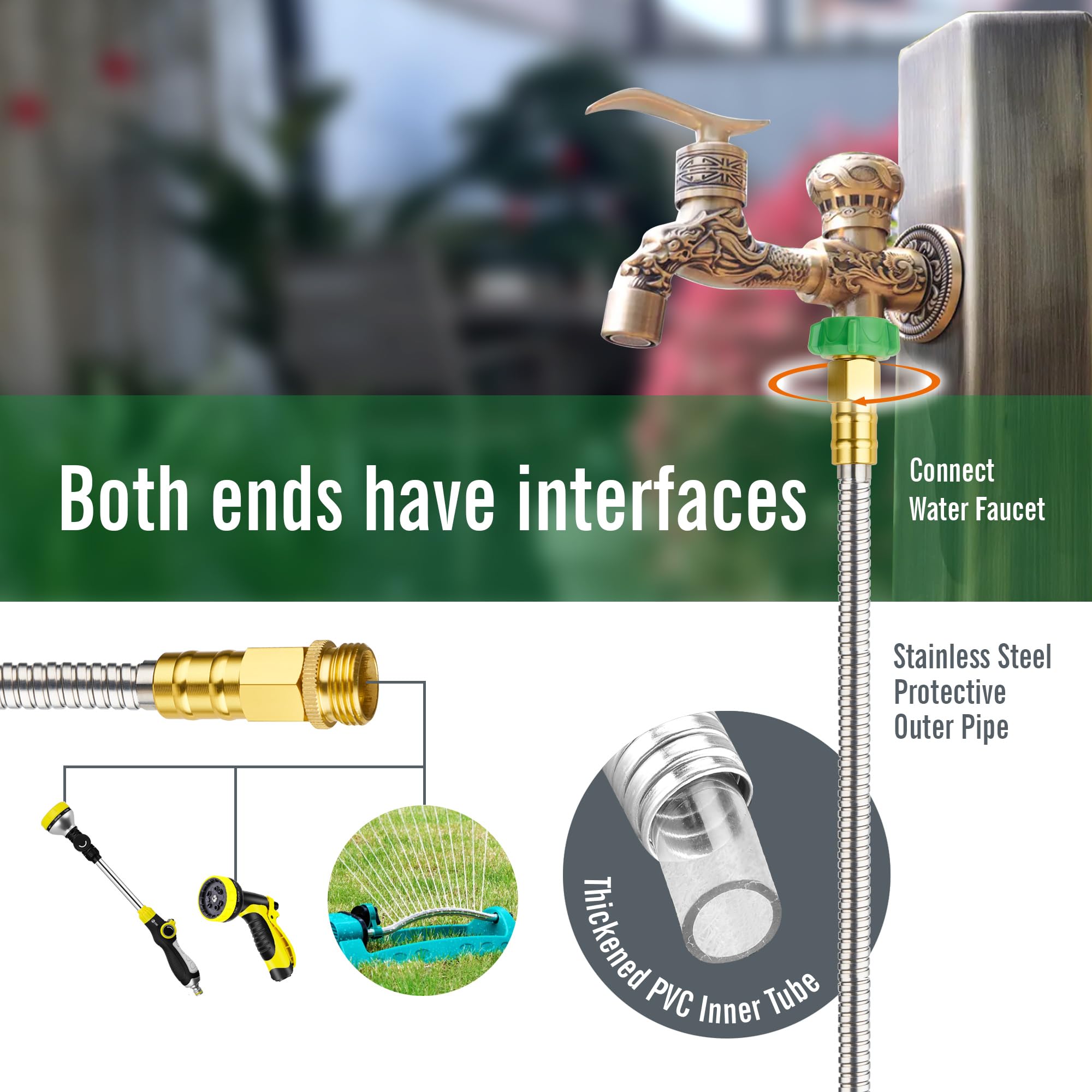 Skyward garden hose showing UV resistance