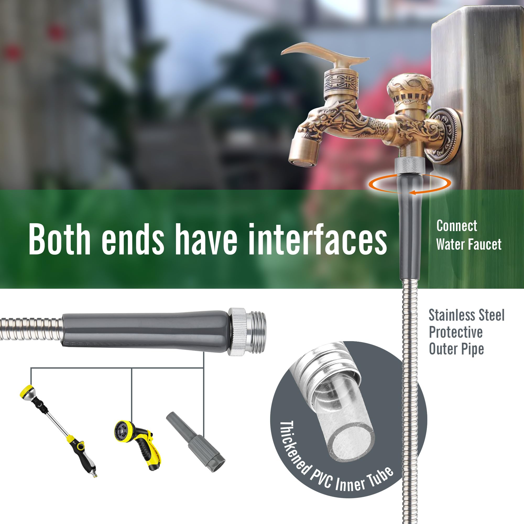 Skyward Stainless Steel Garden Hose packaging