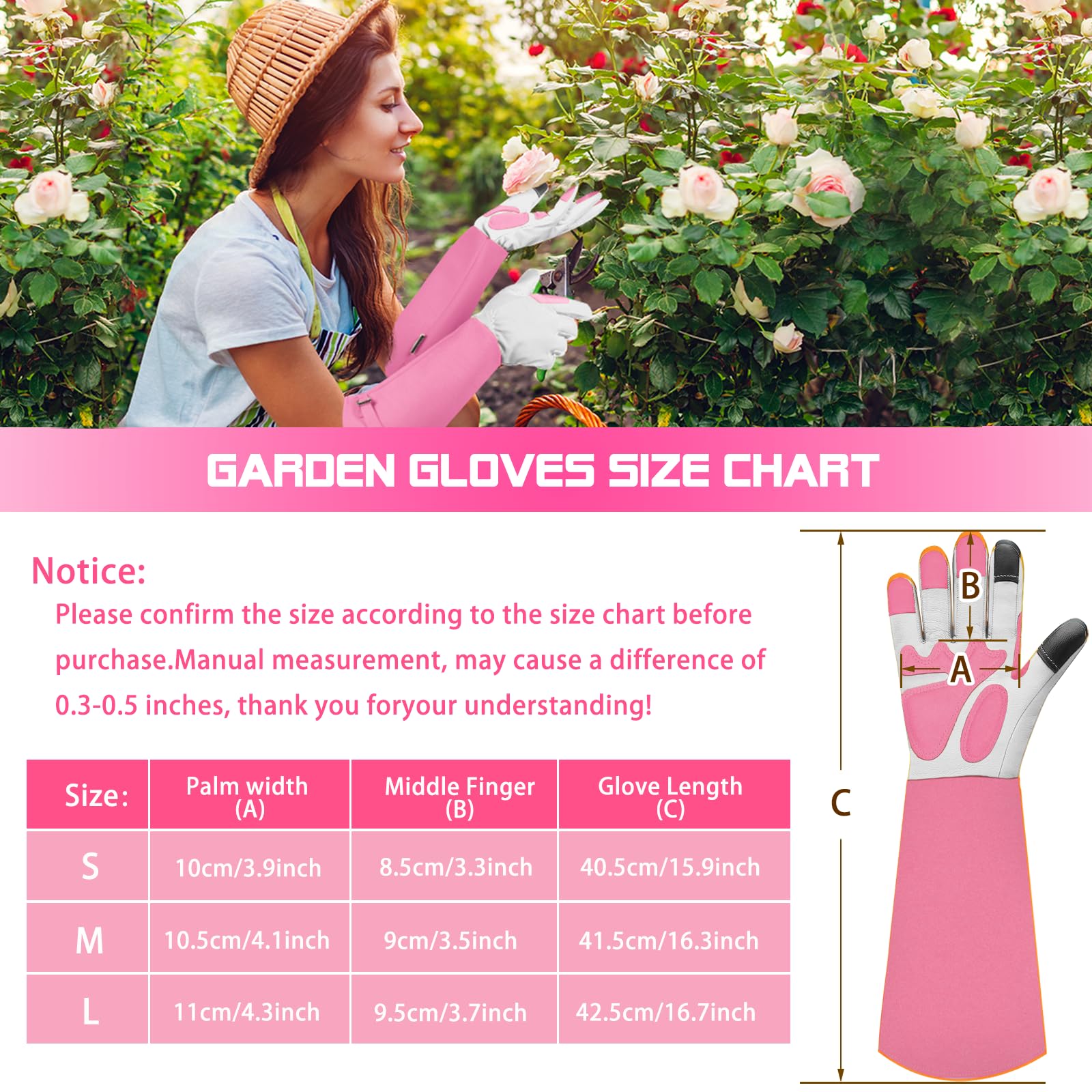 SLARMOR Gardening Gloves displayed on a gardening table with tools