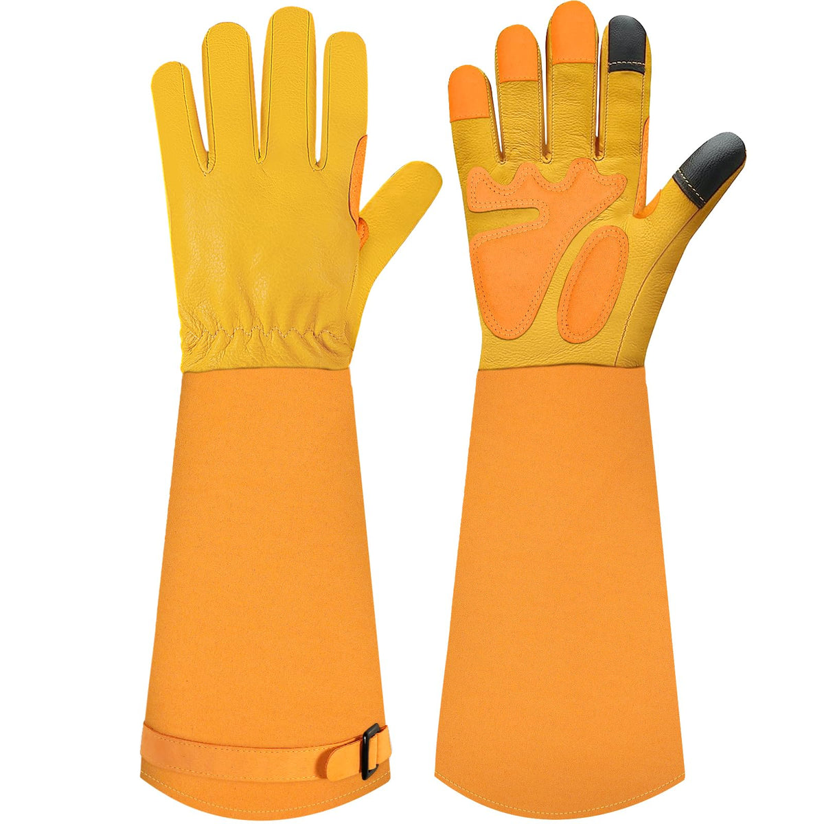 SLARMOR Gardening Gloves front view in bright yellow