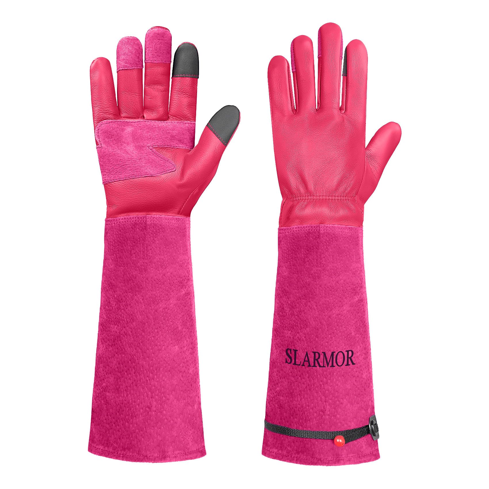 SLARMOR Gardening Gloves front view in red colour
