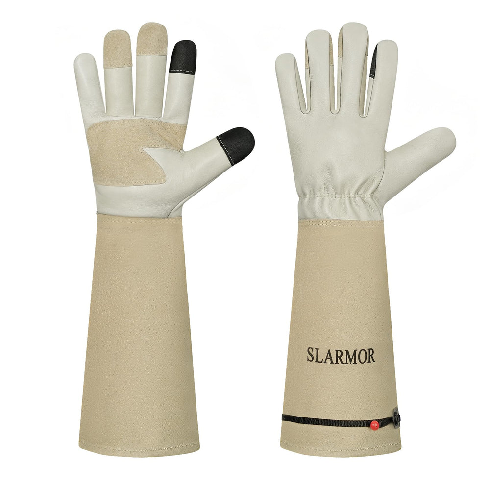 SLARMOR Gardening Gloves in apricot colour, front view