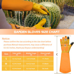 SLARMOR Gardening Gloves on hands gripping garden tools