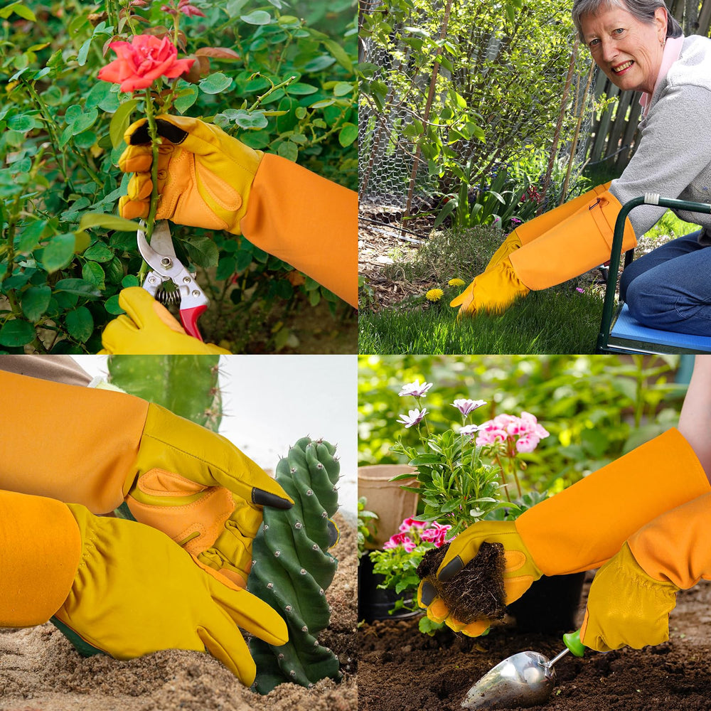 SLARMOR Gardening Gloves packaging and size chart