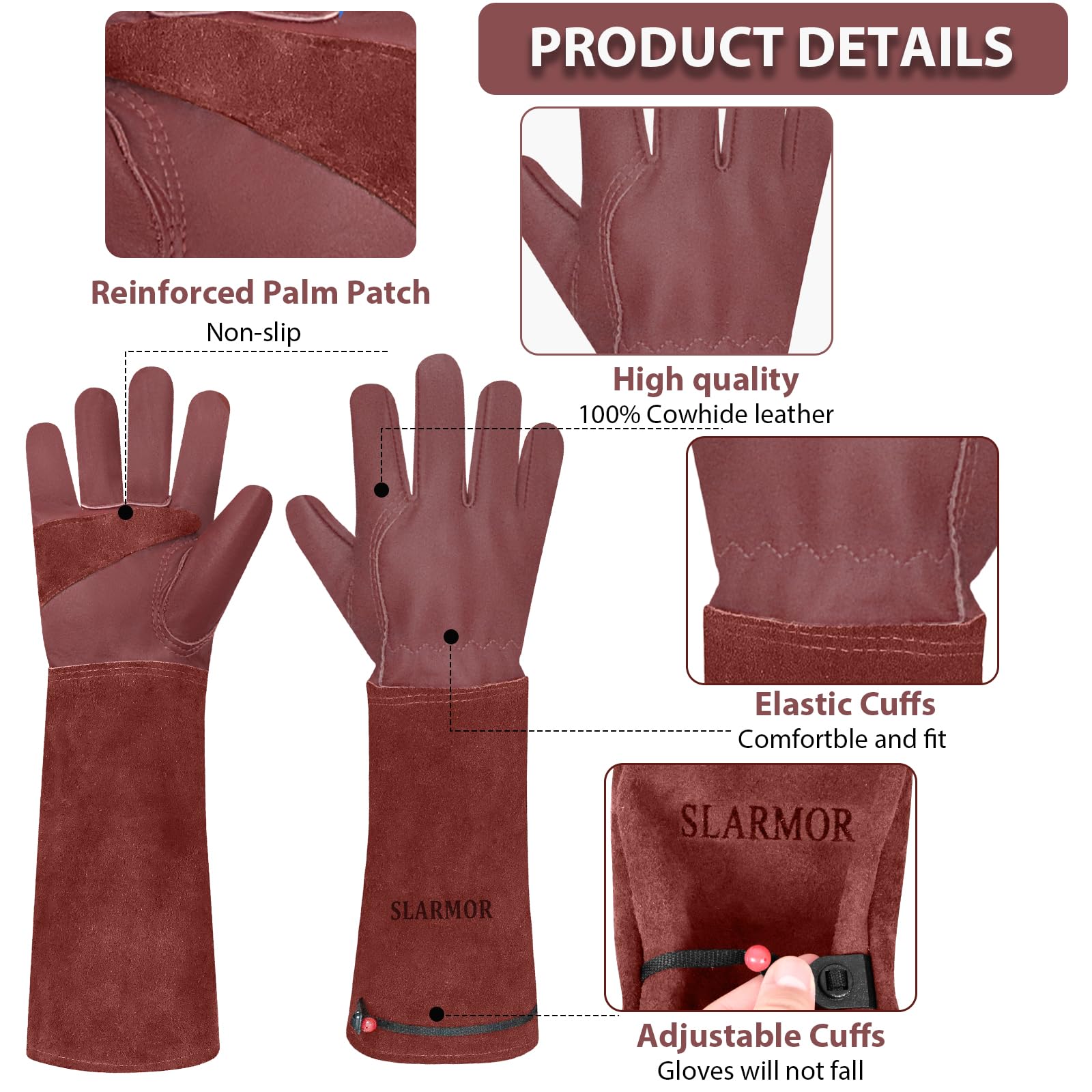 SLARMOR Gardening Gloves showing elbow-length gauntlet