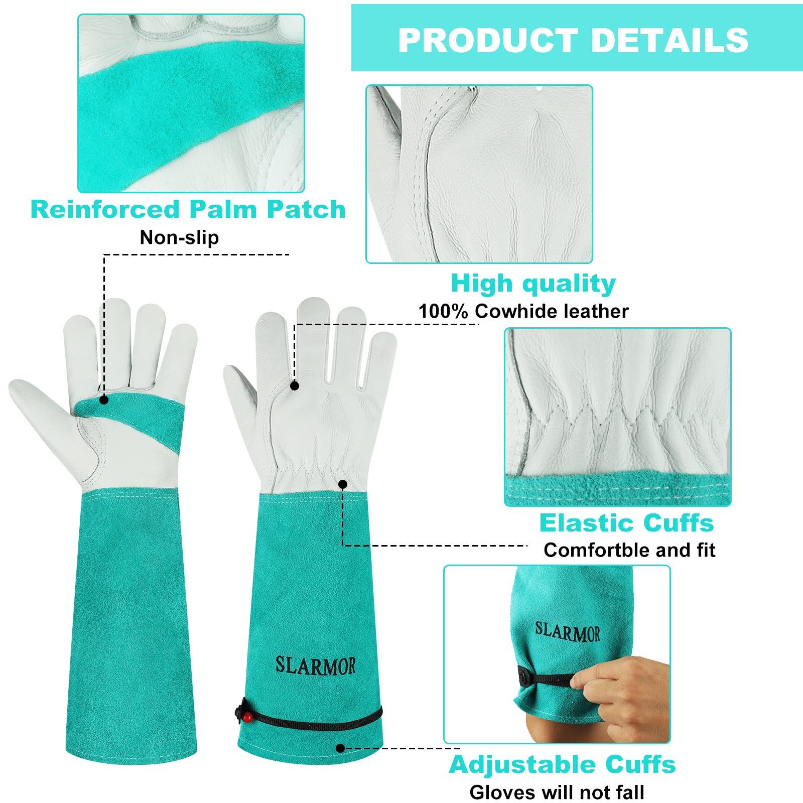 SLARMOR Gardening Gloves showing elbow-length gauntlet