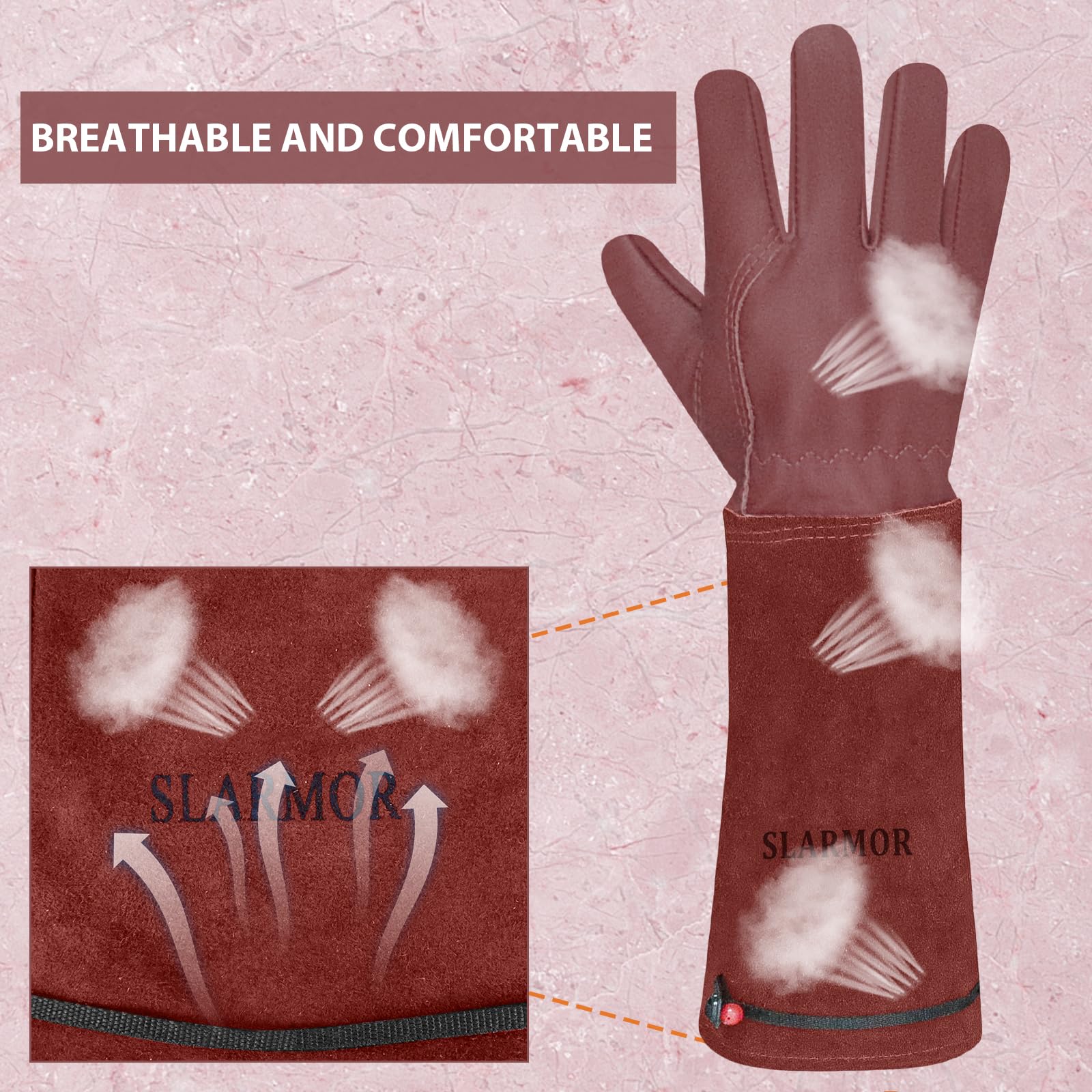SLARMOR Gardening Gloves showing thumb flexibility