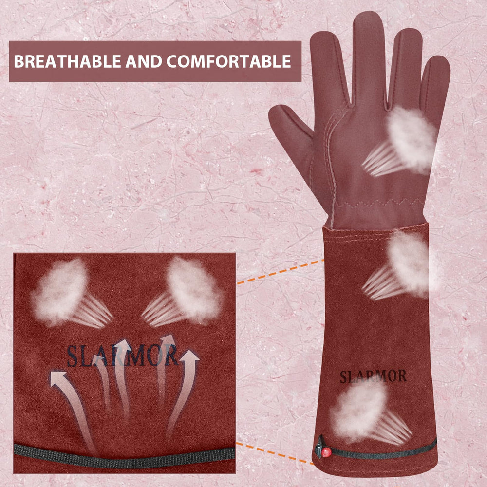 SLARMOR Gardening Gloves showing thumb flexibility