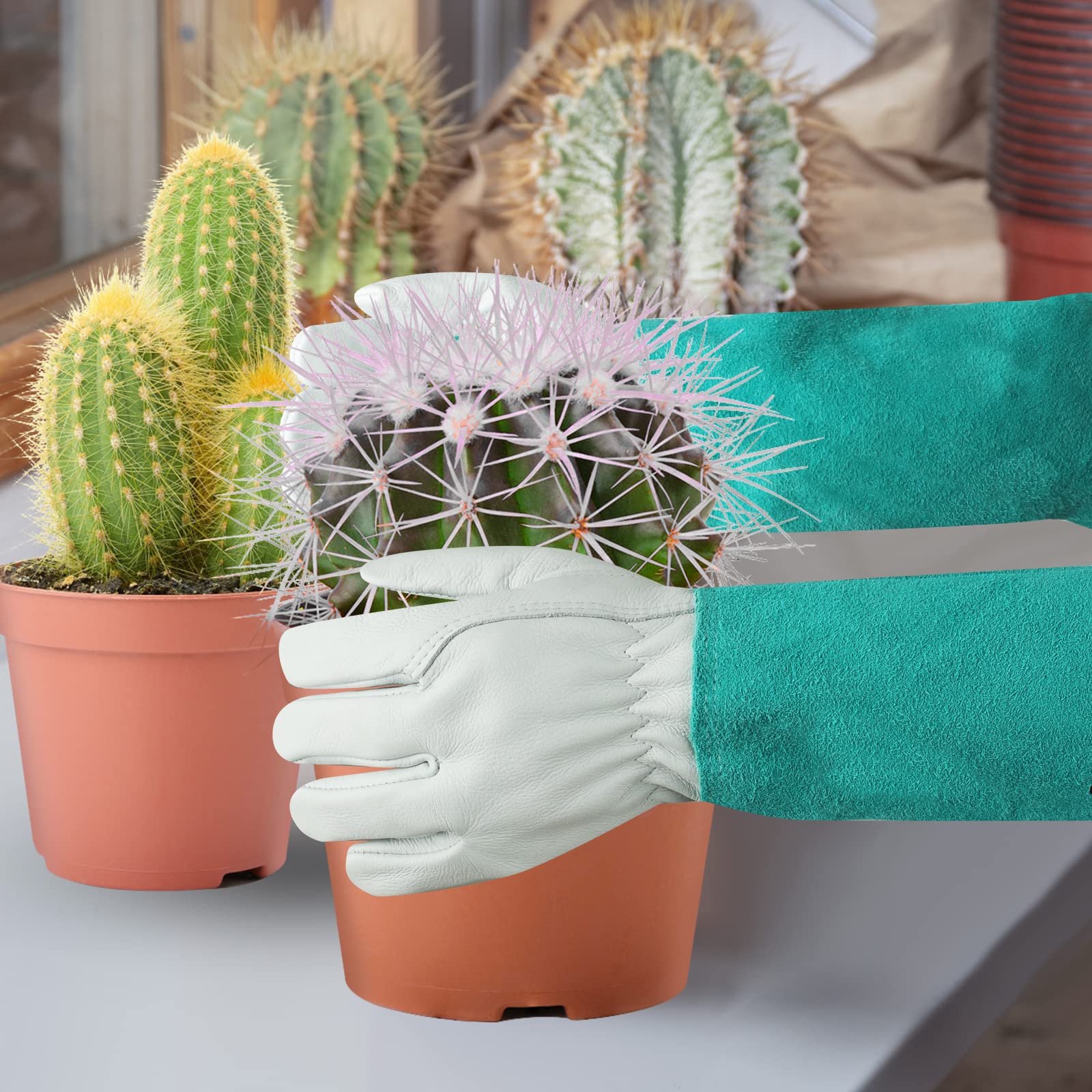 SLARMOR Gardening Gloves worn while pruning roses