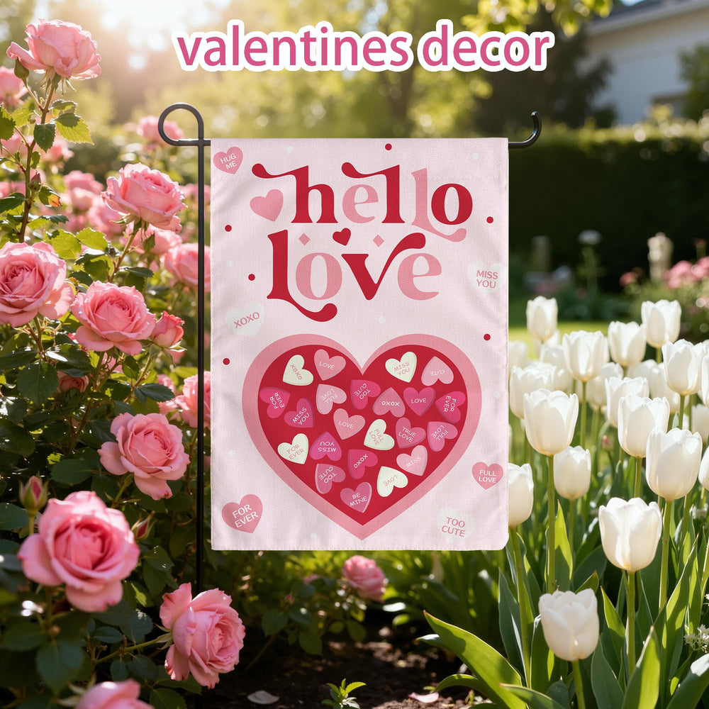 Sleeve hanger of the OHOME Heart Love Garden Flag for easy installation