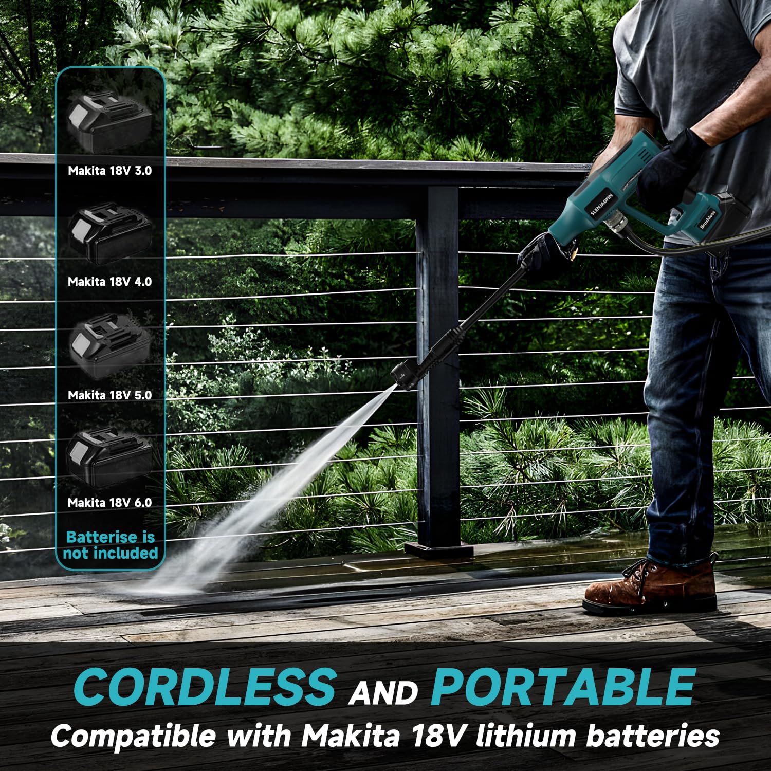 SLENJADFIN Cordless Portable Washer in outdoor use
