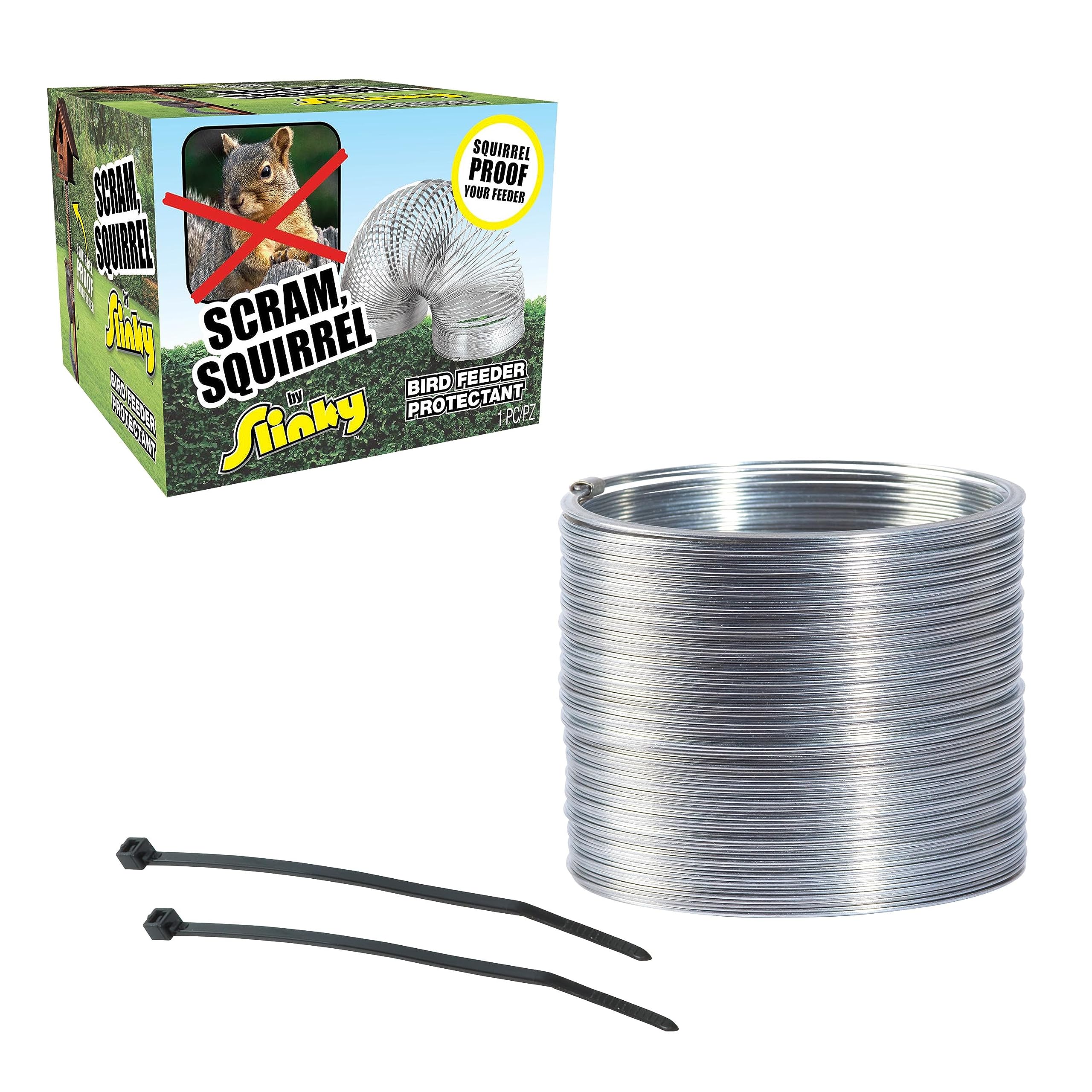 Slinky Scram, Squirrel in multi-color with zip ties for attachment