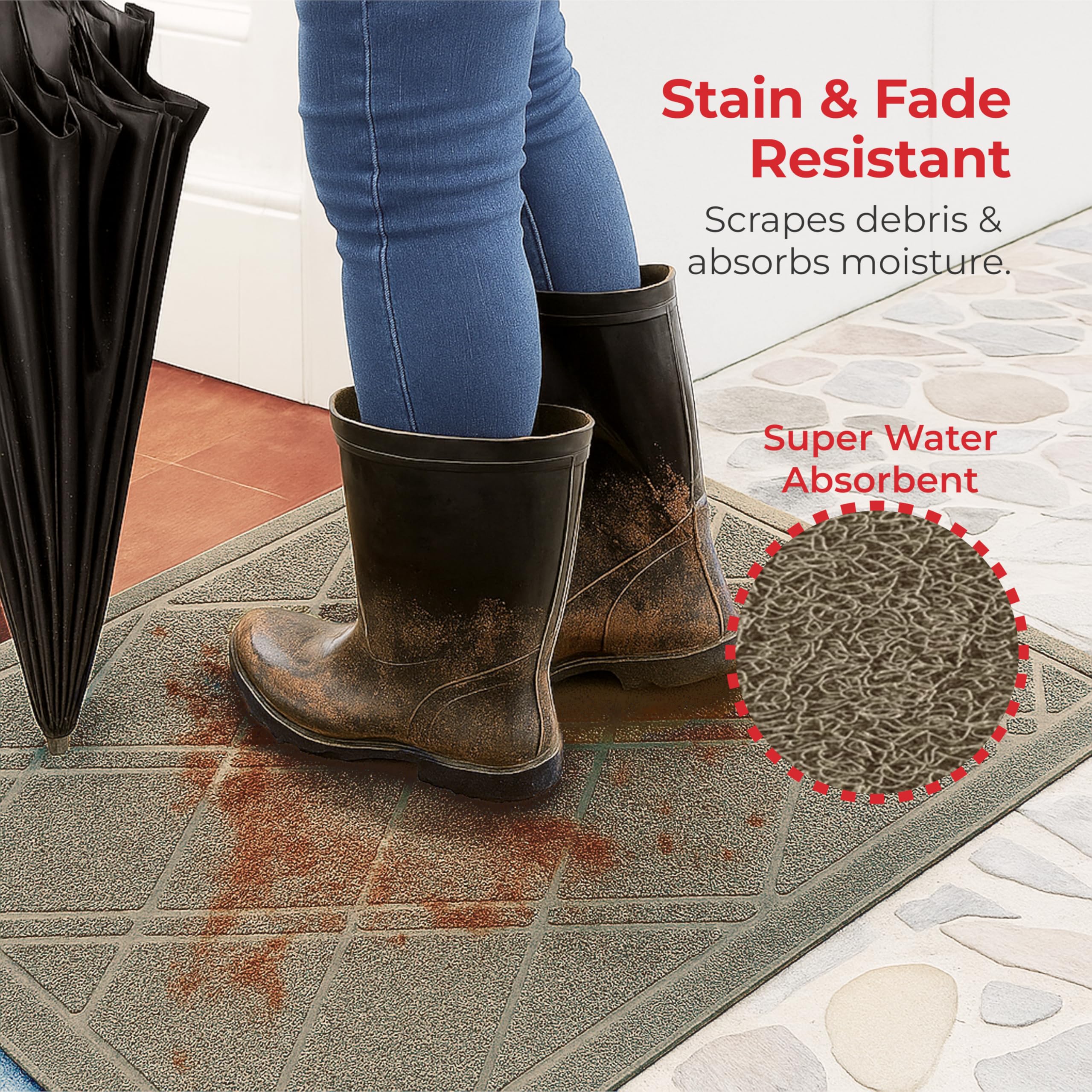 SlipToGrip door mat after cleaning, fresh and ready