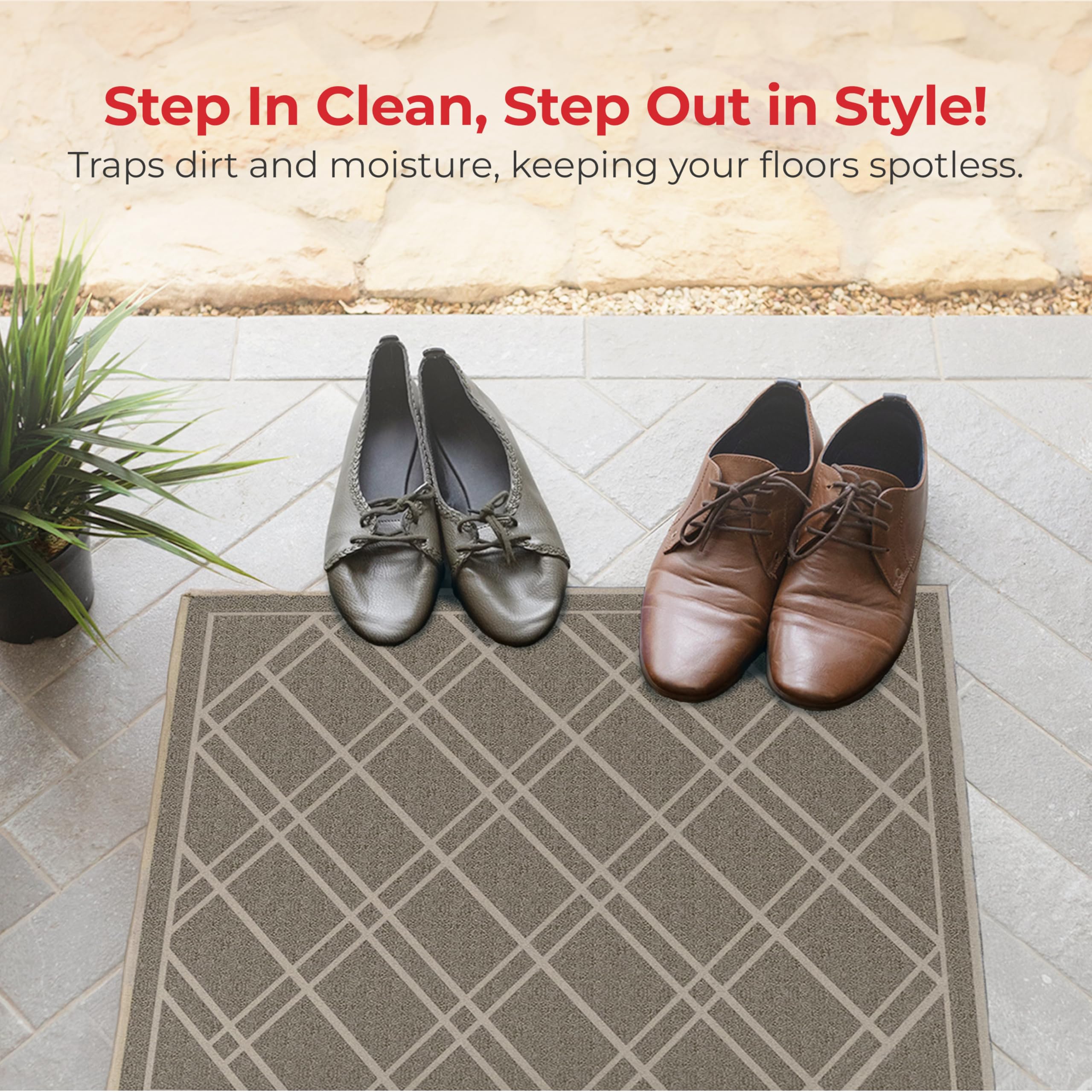 SlipToGrip door mat showing slip-resistant backing