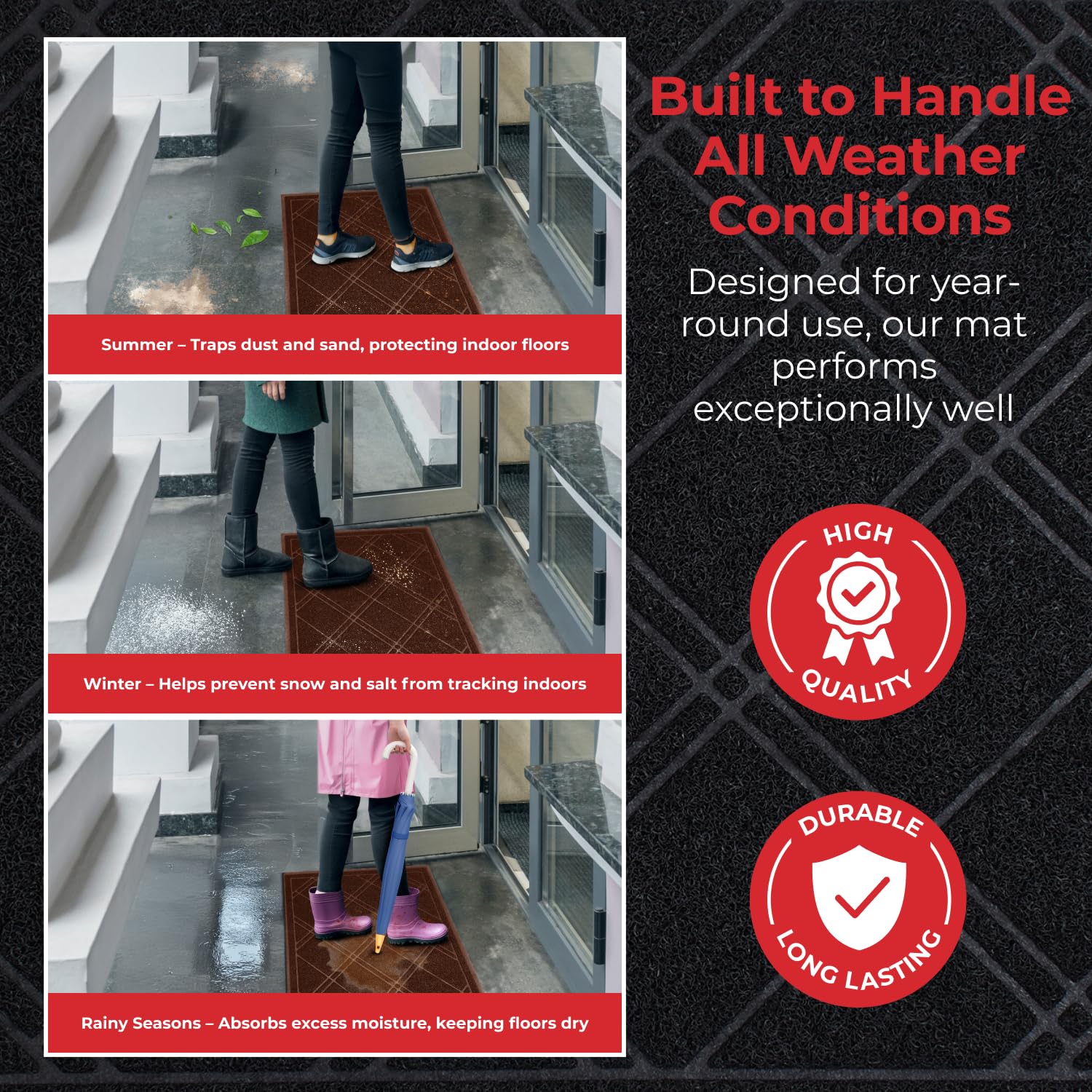 SlipToGrip Indoor Outdoor Door Mat being rinsed with water