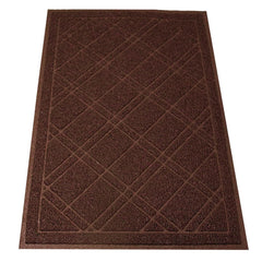 SlipToGrip Indoor Outdoor Door Mat front view, brown plaid design