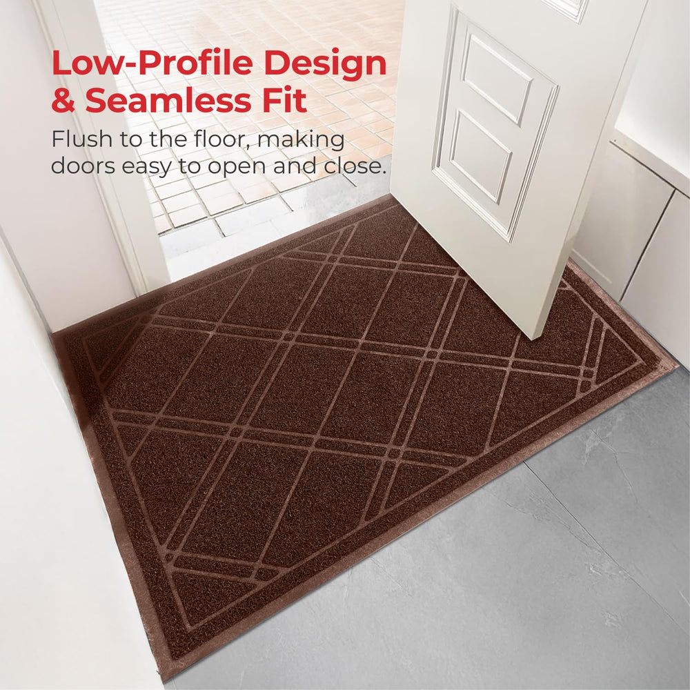 SlipToGrip Indoor Outdoor Door Mat with dirt and debris trapped
