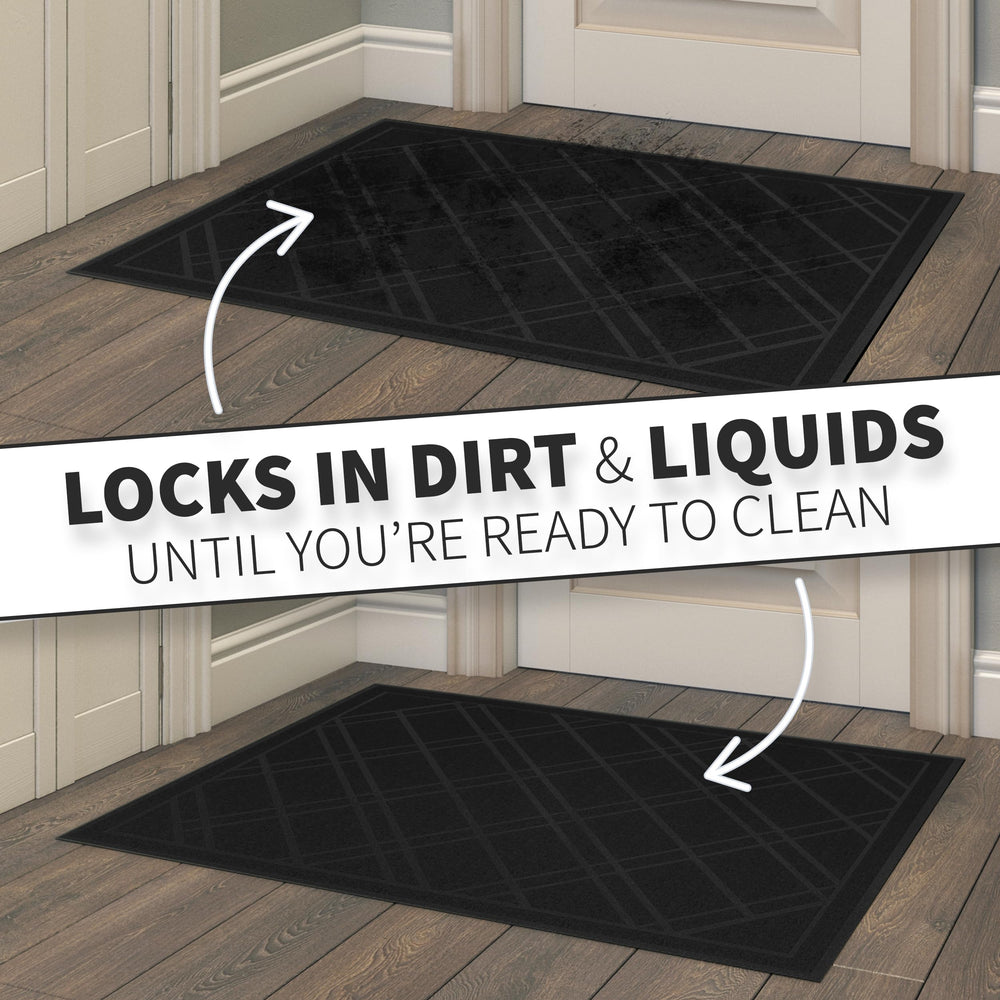 SlipToGrip Indoor Outdoor Plaid Door Mat after cleaning